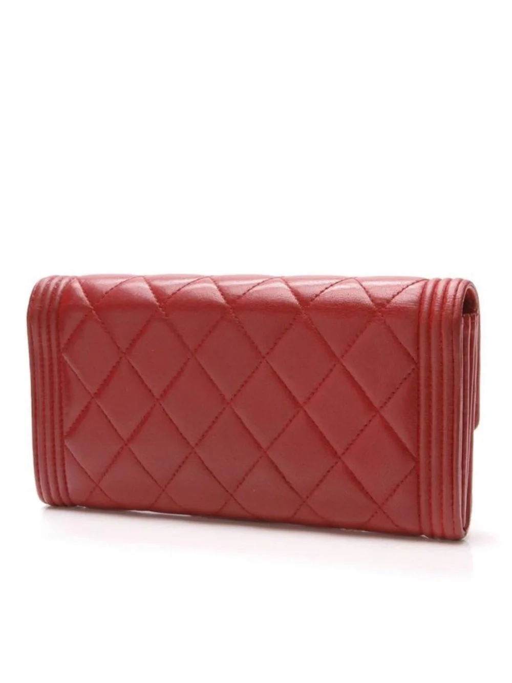 Chanel Red Boy Continental Waller in Quilted Lambskin Leather - GUC